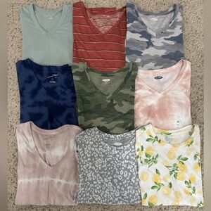 Lot of 9 Women’s T-shirts, size xs, Universal Thread, Old Navy, Maurice’s